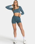 TEVEO Femme Sculpt Scrunch Shorts Teal Kısa Tayt