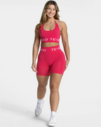 TEVEO Signature Scrunch Shorts Berry Kısa Tayt