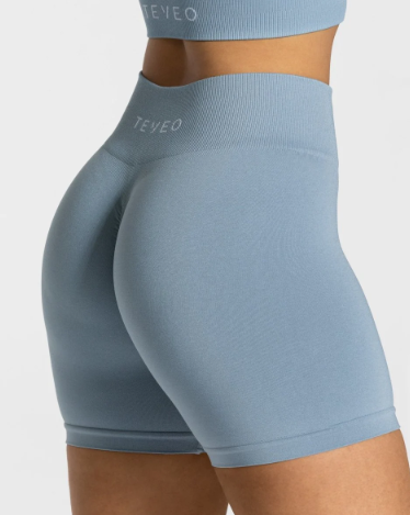 TEVEO Timeless Scrunch Stahlblau Shorts Kısa Tayt