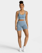 TEVEO Timeless Scrunch Stahlblau Shorts Kısa Tayt