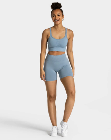 TEVEO Timeless Scrunch Stahlblau Shorts Kısa Tayt