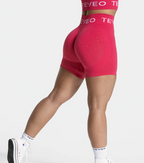 TEVEO Signature Scrunch Shorts Berry Kısa Tayt
