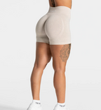 TEVEO Acid Covert Scrunch Shorts Sand Seamless Büzgülü Kısa Tayt
