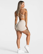 TEVEO Acid Covert Scrunch Shorts Sand Seamless Büzgülü Kısa Tayt