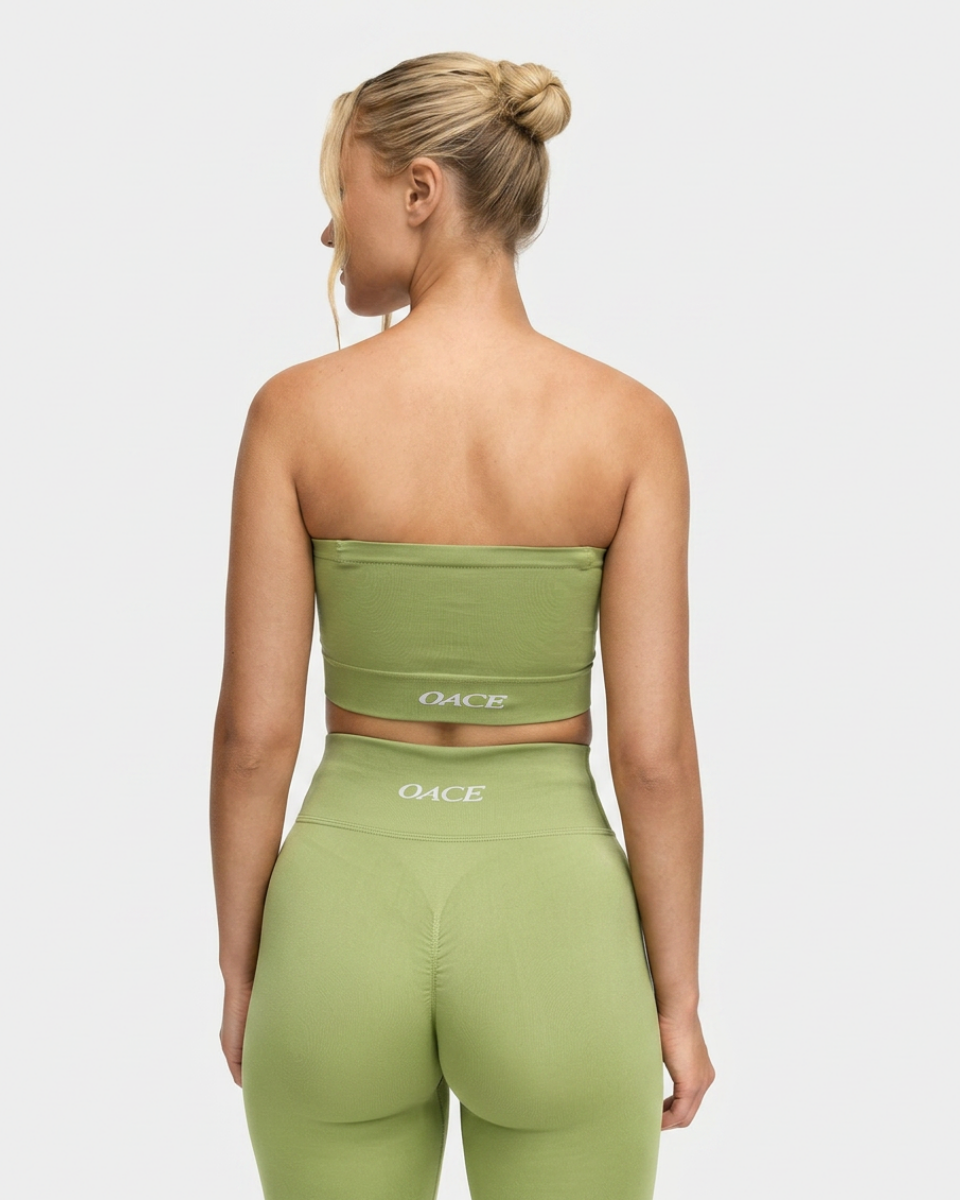 Straplez Model Yeşil Renk Sporcu Bralet Atleti