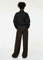 ALO Lacivert Fermuarlı Yaka Uzun Kollu Sweatshirt