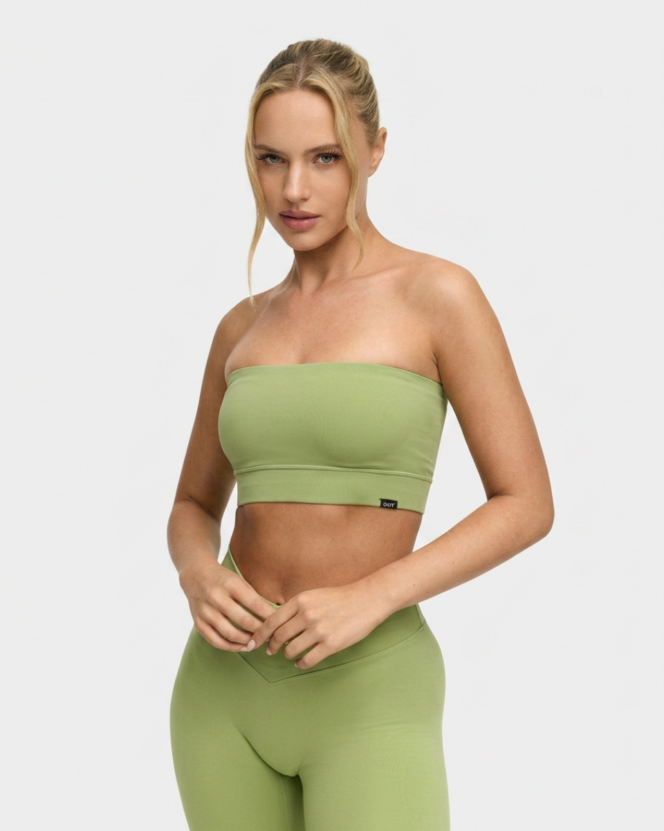 Straplez Model Yeşil Renk Sporcu Bralet Atleti